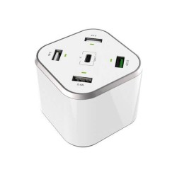 AISENS CARGADOR DE ESCRITORIO 48W BLANCO 3XUSB-A + 1XUSB-C + 1XUSB QC3.0