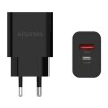 AISENS CARGADOR PARED A110-0682 USB-C/ USB 20W NEGRO