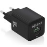 AISENS CARGADOR GAN DE PARED ASCH-30W2P037-W/ 30W/ 1XUSB/ 1xUSB-C / NEGRO