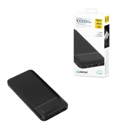 PLATINET POWERBANK 10.000mAh POLYMERO ABS NEGRO