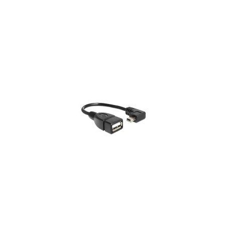 NANOCABLE CABLE USB 2.0 OTG ACODADO TIPO MINI BM-AH NEGRO 15 CM