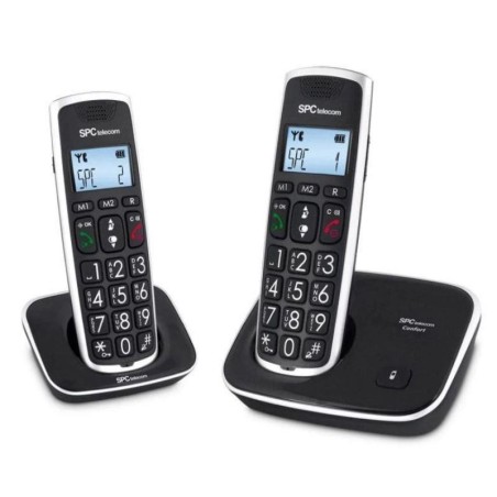 SPC TELEFONO INALAMBRICO COMFORT KAISER 7609N / PACK DUO/ NEGRO