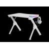 MARS GAMING MESA GAMING MGDRGBW BLANCA RGB CHASIS DE ACERO TABLERO CON DISEÑO DE FIBRA DE CARBONO CON GUIAS Y SOPORTES